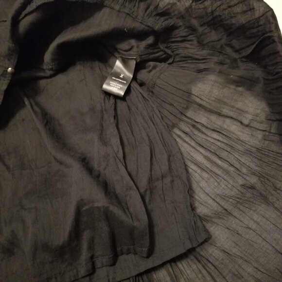 NWT 100% Cotton Black Maxi Skirt Studded Ruffle Tiered Long Addition Elle XLarge - Picture 8 of 15